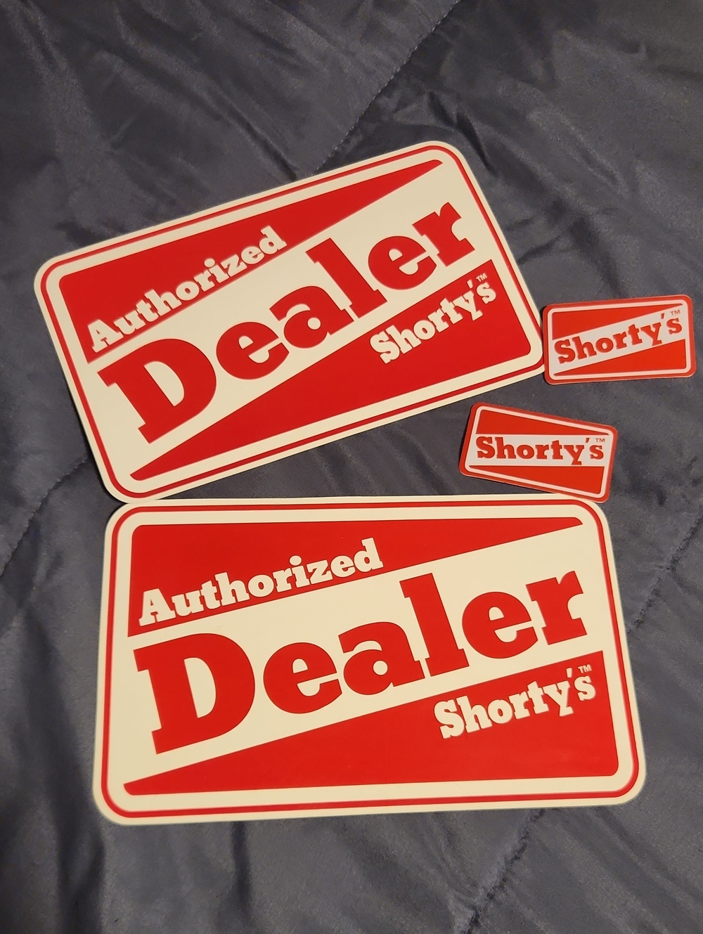 Shorty's Authorized Dealer Red & White Stickers